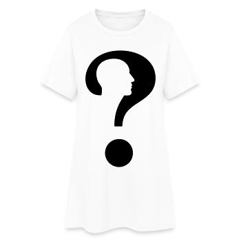 Point d’interrogation avec silhouette homme # - Robe T-shirt Femme - blanc - Devant