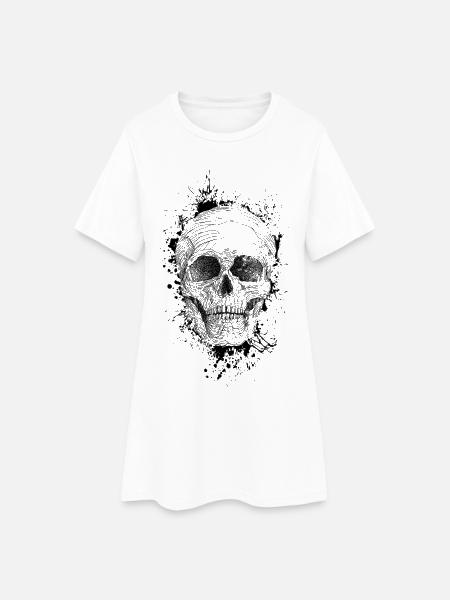Crâne - Robe T-shirt Femme - blanc