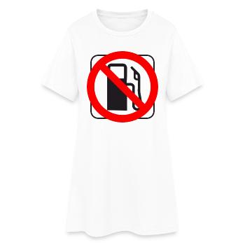 Stop, pompe à carburant, prix du diesel, essence - Robe T-shirt Femme - blanc - Devant