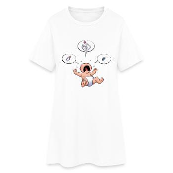 CD - Baby Kreisch Flasche Windel Schnuller Essen - - Frauen T-Shirt-Kleid - Weiß - Vorne