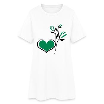 herzblume - Frauen T-Shirt-Kleid - Weiß - Vorne