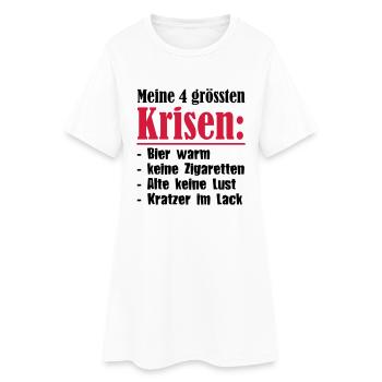 Meine vier grössten Krisen - Frauen T-Shirt-Kleid - Weiß - Vorne