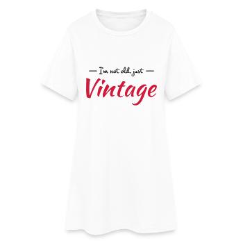 I'm not old, just vintage - Frauen T-Shirt-Kleid - Weiß - Vorne