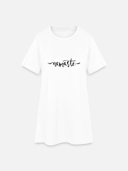 namaste - Frauen T-Shirt-Kleid - Weiß