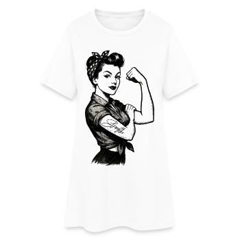 Force femme forte Style Rockabilly cadeau - Robe T-shirt Femme - blanc - Devant