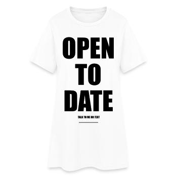 Ouvert aux rendez-vous – Wear Words - Robe T-shirt Femme - blanc - Devant