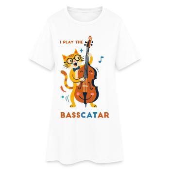 Bass-Katzen-Symphonie - Frauen T-Shirt-Kleid - Weiß - Vorne