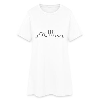 Hannover // Skyline // Silhouette // Skylineshirt - Frauen T-Shirt-Kleid - Weiß - Vorne