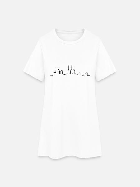 Hannover // Skyline // Silhouette // Skylineshirt - Frauen T-Shirt-Kleid - Weiß