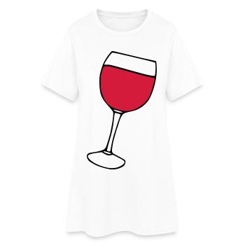Vin rouge dans le verre - Robe T-shirt Femme - blanc - Devant