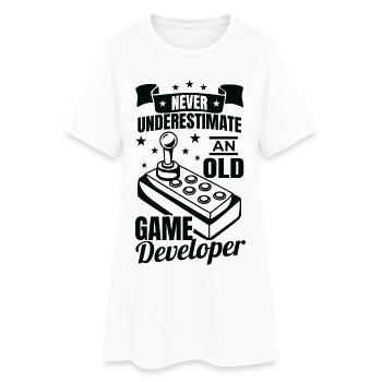 Never underestimate old game developers - Women’s T-Shirt Dress - white - Front