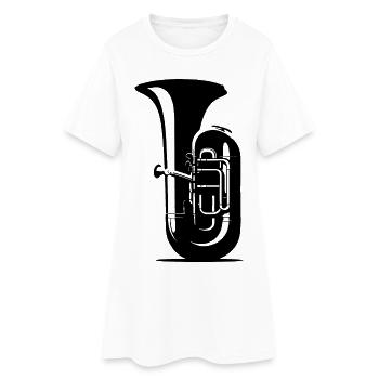 Tuba Drawing - Women’s T-Shirt Dress - white - Front