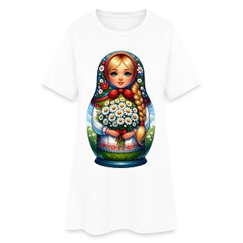  Matroschka auf russisch Matryoshka Doll Russian - Frauen T-Shirt-Kleid - Weiß - Vorne