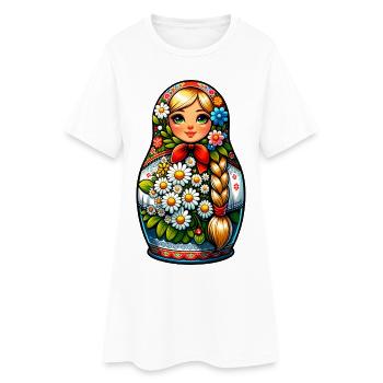  Matroschka auf russisch Matryoshka Doll Russian - Frauen T-Shirt-Kleid - Weiß - Vorne