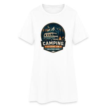 Étoiles allumées - vie quotidienne éteinte - Robe T-shirt Femme - blanc - Devant