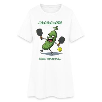 Pickleball - Frauen T-Shirt-Kleid - Weiß - Vorne