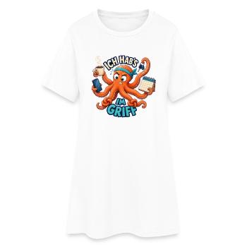 Ich hab's im Griff – Oktopus Multitasking - Frauen T-Shirt-Kleid - Weiß - Vorne