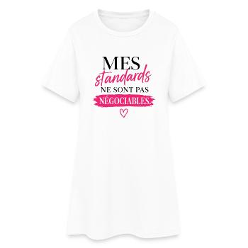 Mes standards ne sont pas négociables - Robe T-shirt Femme - blanc - Devant