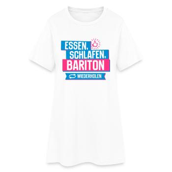 Hobby Bariton - Frauen T-Shirt-Kleid - Weiß - Vorne