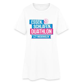 Hobby Duathlon - Frauen T-Shirt-Kleid - Weiß - Vorne