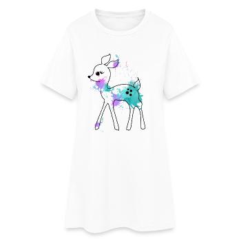 Bambi-aquarell - Women’s T-Shirt Dress - white - Front