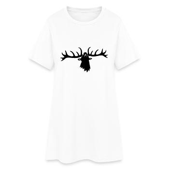 hirsch röhrender brunft geweih elch stag antler - Frauen T-Shirt-Kleid - Weiß - Vorne