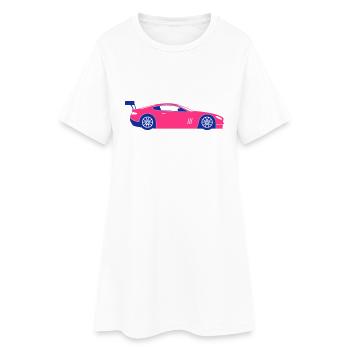 Voiture de sport - Robe T-shirt Femme - blanc - Devant