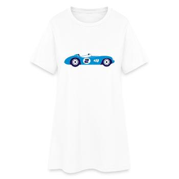 Voiture de sport - Robe T-shirt Femme - blanc - Devant