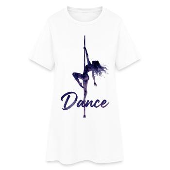 Pole Dance Silhouette – Elegant Pole Art - Women’s T-Shirt Dress - white - Front