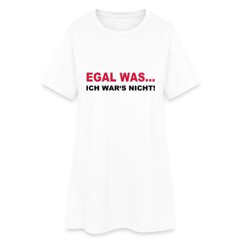 Egal was…Ich war's nicht! - Frauen T-Shirt-Kleid - Weiß - Vorne