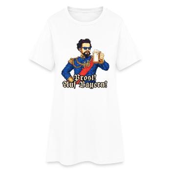 Prost II - Koenig Ludwig mit Bier - RAHMENLOS - Frauen T-Shirt-Kleid - Weiß - Vorne