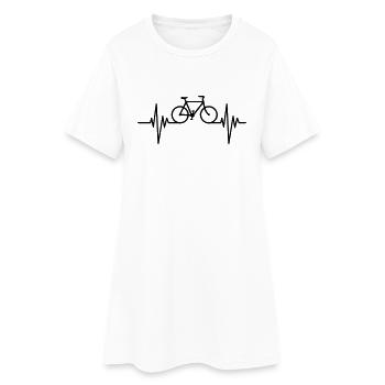 Bike Pulse - Frauen T-Shirt-Kleid - Weiß - Vorne