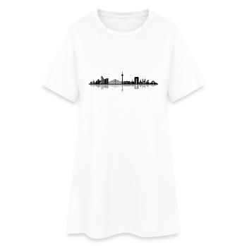 Skyline - Düsseldorf - Frauen T-Shirt-Kleid - Weiß - Vorne