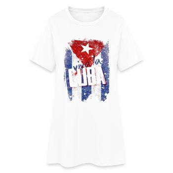 Viva la Cuba - Frauen T-Shirt-Kleid - Weiß - Vorne
