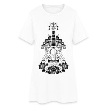 Ukulele - Frauen T-Shirt-Kleid - Weiß - Vorne