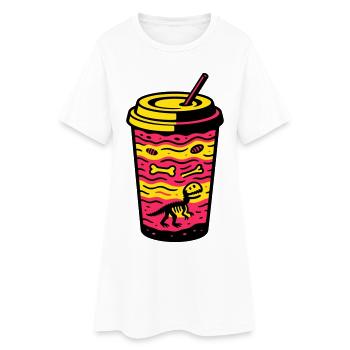 Coupe Matcha Dino - Robe T-shirt Femme - blanc - Devant