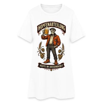 Hopfenabteilung Aussendienst Shirt - Frauen T-Shirt-Kleid - Weiß - Vorne