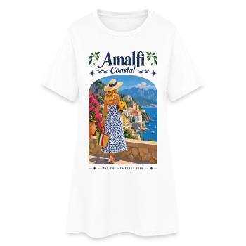 Amalfi Coastal Vue: Robe estivale - Robe T-shirt Femme - blanc - Devant