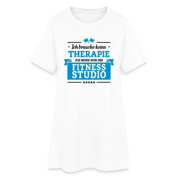 Nur ins Fitnessstudio - Frauen T-Shirt-Kleid - Weiß - Vorne