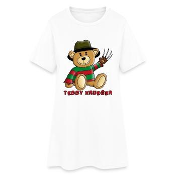 teddy_krueger_102015_b - Frauen T-Shirt-Kleid - Weiß - Vorne