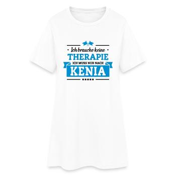 Nur nach Kenia - Frauen T-Shirt-Kleid - Weiß - Vorne