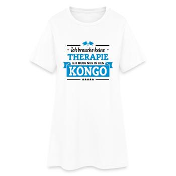 Nur in den Kongo - Frauen T-Shirt-Kleid - Weiß - Vorne
