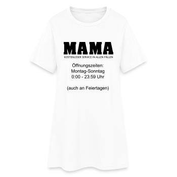 Mama Beruf 24/7 Service Tag und Nacht 1c - Frauen T-Shirt-Kleid - Weiß - Vorne