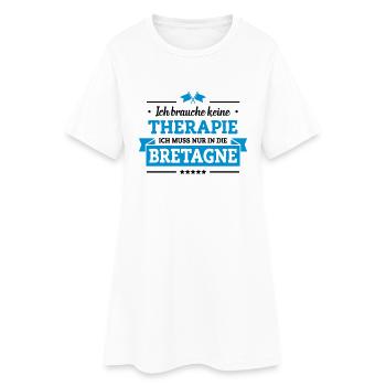 Nur in die Bretagne - Frauen T-Shirt-Kleid - Weiß - Vorne