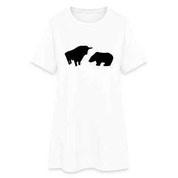 Börse - Frauen T-Shirt-Kleid - Weiß - Vorne