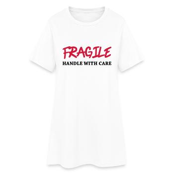 Fragile - Handle with care - Women’s T-Shirt Dress - white - Front
