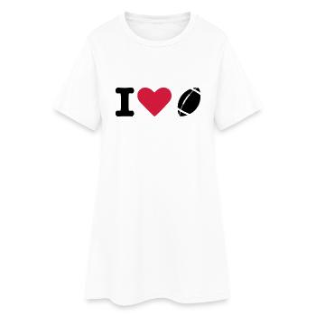 Football - Frauen T-Shirt-Kleid - Weiß - Vorne