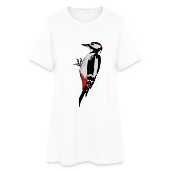 Specht - Frauen T-Shirt-Kleid - Weiß - Vorne
