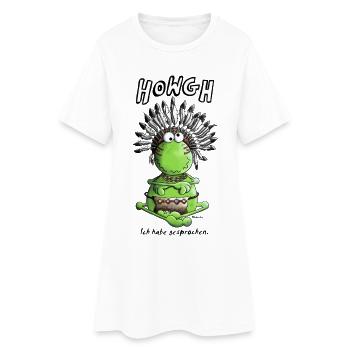 Indianer Frosch - Frauen T-Shirt-Kleid - Weiß - Vorne