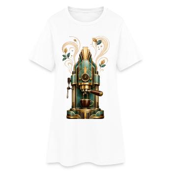 Machine café Art Déco Steampunk - Robe T-shirt Femme - blanc - Devant